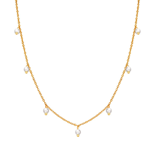 Pearl Necklace 18K Gold Plated